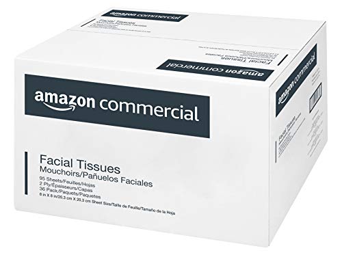 AmazonCommercial 2-Ply White Cube Box Facial Tissue (416977)|Bulk for Business|FSC Certified |95 Sheets per Roll (36 Boxes)(8 x 8 Sheet)