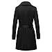 Valuker Women's Double Breasted Long Trench Coat with Belt