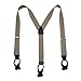 CTM Men's Elastic Button End Dress Suspenders with Silver Hardware, Khaki