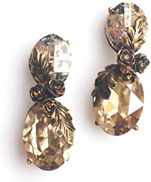 Nine ViceClassic Gold Dangle Earrings in Swarovski crystals