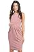 LaClef Womens Front Pleat Knee Length Midi Maternity Dress (X-Large, Mauve)
