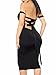 BEAGIMEG Women's Sexy Lace Up Backless Bodycon Midi Party Club Dress, Black, Medium