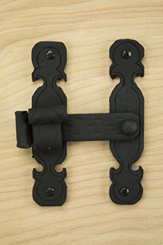 Bar Latch 5" For Doors or Gates Rustic Hammered Iron Black Finish Hand Crafted Borderland Rustic Hardware - Thumbnail 2