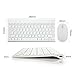 Keyboard and Mouse, Jelly Comb 2.4G Ultra Slim Aluminum Rechargeable Wireless Keyboard Mouse Combo for Notebook Laptop Desktop PC Computer. (White)