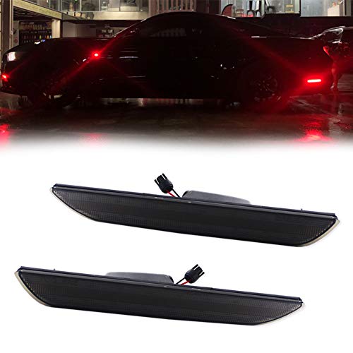 GTINTHEBOX (2) Smoked Lens High Power Red 48-SMD LED Rear Side Marker Lights Lamps Kits For 2015 2016 2017 2018 Ford Mustang - Thumbnail 2