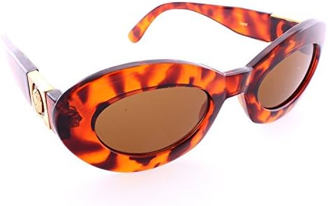 Retro Thick Oval Cat Eye Sunglasses - Light Brown Tortoise