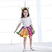 Sparkling Rainbow Tutu Skirt and Unicorn Headband Outfit for Girls 2T, 3T,4T,5T,6T,7T Birthday Party Costumes Set, Medium 2T-4T