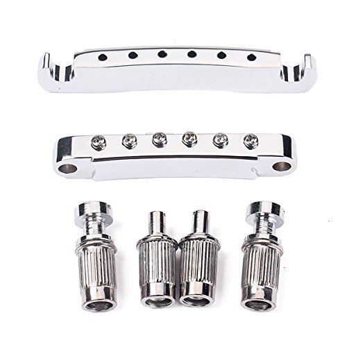 image for WINOMO Chrome Roller Saddle Bridge Tune-o-matic Guitar for Gibson Les 