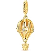 TBYHR S925 Silver Charms for Pandora Bracelets and Necklaces Heart Dangle Gold Hot Air Balloon Monster Pendant Glow in the dark Bead Jewelry Gift for Women Family Friends