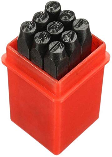 9 Pcs Number Metal Punch Set Alphabet Mark Number 0-9 for DIY Jewelry Making Craft Tool 4mm
