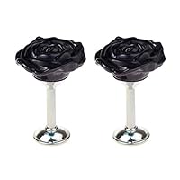 EleCharm 1 Pair Simple Rose Crystal Curtain Hooks Curtain Buckle Wall Holdbacks Decorative Tiebacks (Rose Black)