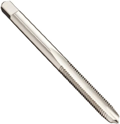 Union Butterfield 1534NR(UNC) High-Speed Steel Spiral Point Tap, Uncoated (Bright) Finish, Round Shank with Square End, Plug Chamfer, H2 Tolerance, 8-32 Thread Size