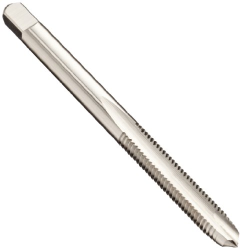 Union Butterfield 1534NR(UNC) High-Speed Steel Spiral Point Tap, Uncoated (Bright) Finish, Round Shank with Square End, Plug Chamfer, H2 Tolerance, 8-32 Thread Size