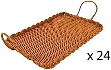 Bakers Window Polywicker Tray with Handles, Bread, Cake, Pastry Display or Serving (24 Trays)