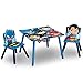 Delta Children Kids Table and Chair Set With Storage (2 Chairs Included) - Ideal for Arts & Crafts, Snack Time, Homeschooling, Homework & More, DC Super Friends - Batman, Superman, The Flash