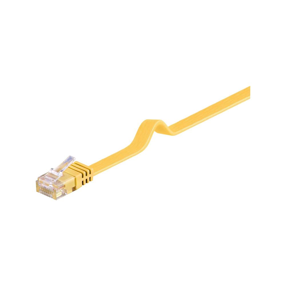 goobay 96420 CAT 6 U/UTP Flat-Patch Cable, Yellow, 3m Length