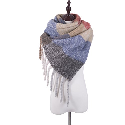 ADUO Women's Fashion Long Shawl Big Grid Winter Warm Lattice Large Scarf