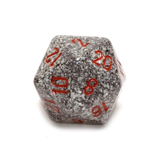 Jumbo d20 Counter - Speckled 34mm Dice: Granite
