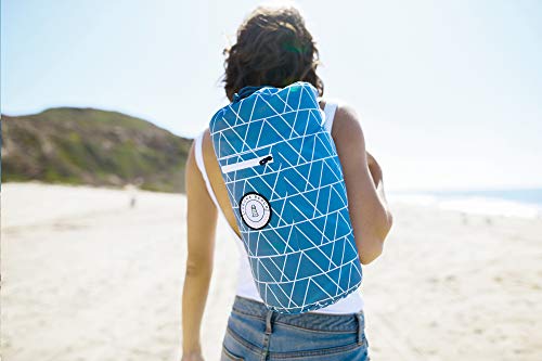 Blue Green Picnic & Outdoor Blanket by Laguna Beach Textile Co | Plush and Water-Resistant Outdoor Mat - Perfect for Camping, Beach, Park and Festivals | Foggy Peaks