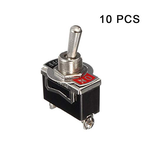 5/10pcs Toggle Switch Heavy Duty 20A 125V SPST 2 Terminal ON/OFF for Car Boat ATV - (Color: 10pcs)