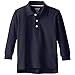 French Toast School Uniform Boys Long Sleeve Pique Polo Shirt, Navy, Large (10/12)