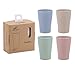 Golandstar Healthy Kitchen Dinnerware Bowl Sets Eco Biodegradable Unbreakable Dinner Plates Bowl Dinnerware, Fork, Spoon, Cup, Chopsticks (4, 4pcs 4colors Cups)