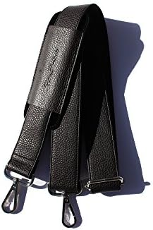 Rich Mbariket 62" Genuine Pebble Leather Shoulder Strap In Black & Coffee