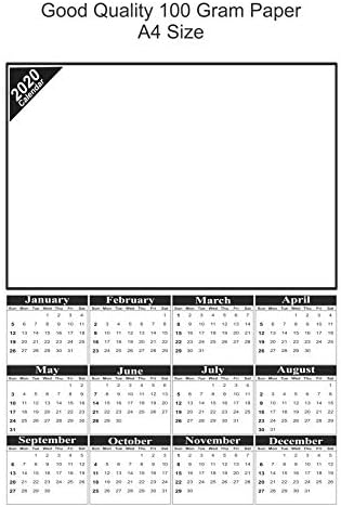 2020 Blank Calendar Planner Organiser Tabs A4 White Mini Year to View Make Your Own for Personal Business Work Academic School Daily Use 40 Pcs