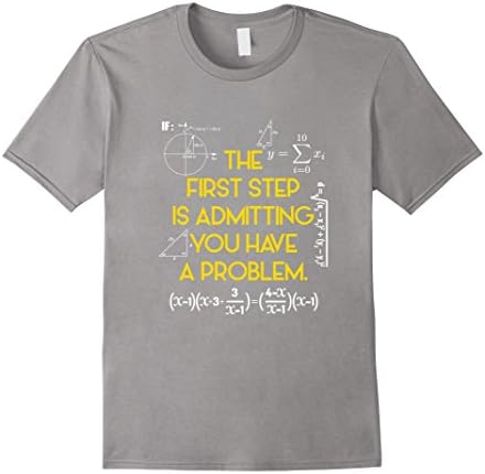 Men's FUNNY MATHS T-SHIRT Have A Problem Math Teacher Student Large Slate