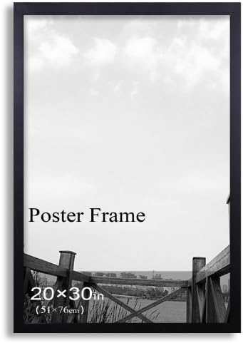 Adeco20 x 30 Poster Frame Original Decorative Wall Hanging Wood Picture Frame in Black, Composite Wood with Polished Plexiglass Puzzle Frame