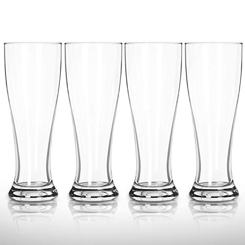 USA Made Nucleated Pilsner Glasses Etched Beer Glass for Better Head