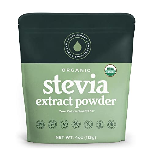 Organic 100 Pure Stevia Powder, 4 oz, Satisfies Sweet Cravings, Lowers