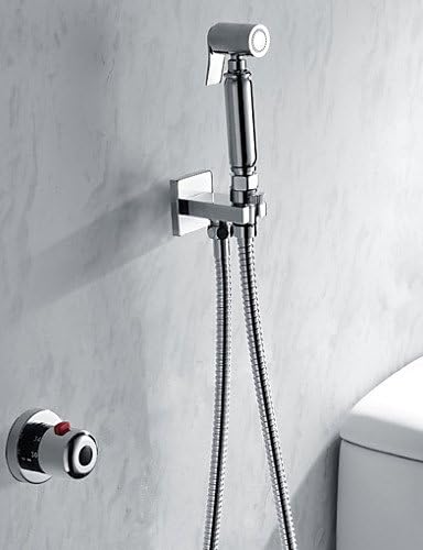 SYX Bathroom/Toilet Handheld Shattaf Bidet Shower Spray, With Thermostatic Faucet Valve And 150 cm Stainless Steel Hose