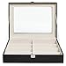 Deluxe 8 Slot Sunglasses/Eyeglasses/Reading Glasses Black Display Case w/Clear Lid Design/Watch & Jewelry Organizer Box