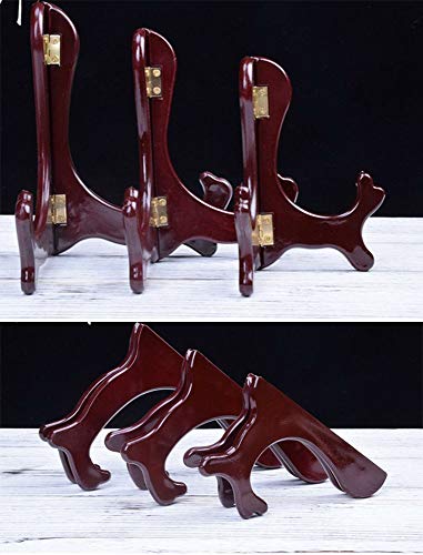 image for Onwon Wooden Easel Mahogany Finish Display Stand Plate Holder Picture 