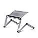 Furinno Ergonomics Aluminum Vented Adjustable Laptop Portable Bed Tray, Silver
