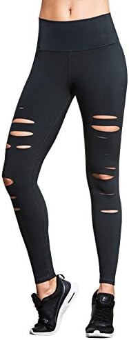 Women's Cutout Leggings Ripped Skinny Yoga Workout Tights Pants