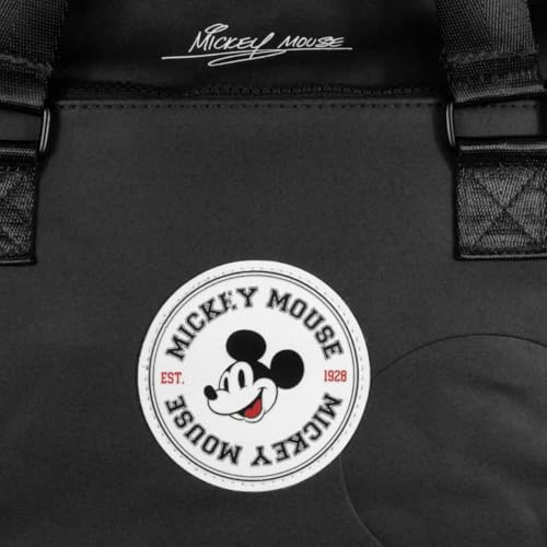 Bolsa Totebag Feminina Mickey Mouse Disney Semax com Alça de Ombro e Fecho em Zíper (Preto)