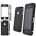 niceeshop(TM) Black 3D Carbon Fiber Vinyl Full Body Skin Wrap for Apple iPhone 4 4S +Screen Protector