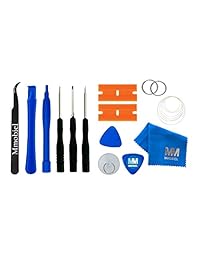 vidrio Frontal para Motorola Moto G4 xt1622 xt1625 pantalla táctil incl 12pcs Kit de herramientas precortado Pegatina Pinzas rollo de alambre de 2 mm cinta adhesiva Suction Cup metal paño de limpieza MMOBIEL, Negro