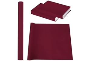 FUCEURY Book Cloth for Book Binding 57 x 17 Inch Dark Red Fabric Surface Paper Backed Book Cover