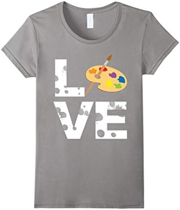 Women's LOVE Art T-Shirt Medium Slate