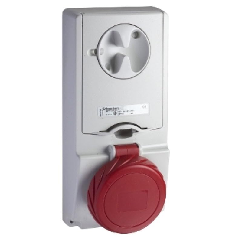 Schneider Electric 82197 Socket Unika W/Interlock 32A 3P-N-E 380-, White