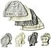 Gerber Baby 8-Piece Cap and Mitten Set, happy elephant, 0-6 Months