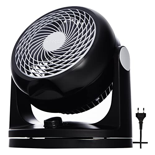 Iris Ohyama Ventilateur Silencieux De Bureau Avec Oscillation - Woozoo - Hd18, Plastique, Noir, 34 W, 23M², 29 X 19 X 31 Cm