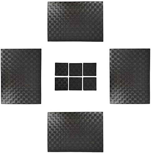 IKEA ORDENTLIG Table Placemats and Coasters - Kitchen Dining Set [4 Placemats + 6 Coasters] Black