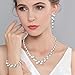 EVER FAITH Simulated Pearl Crystal Bridal Necklace Earrings Bracelet Set Clear