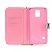Uncle.Y Galaxy S5 Case, S5 Case, Samsung Galaxy S5 Case, Wallet Flip PU Leather Case Folio Protector Cover Case with Card Holder and Strap Case for Samsung Galaxy S5 I9600 (Flower)