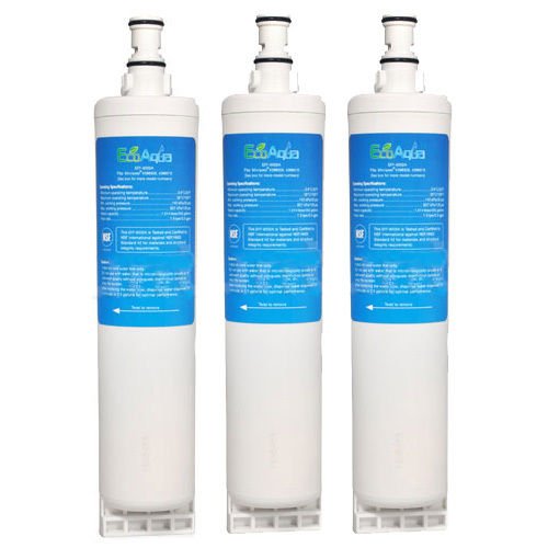 EcoAqua Replacement Water Filter F/ KitchenAid KSRG25FVMS00 Refrigerators 3 Pk __pricebreakdeals