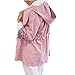 Taiduosheng Women's Plus size Hooded Long Adjust Ribbon Trench outwear Windbreaker B XL